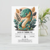 Bewerkbare Snake Verjaardag Kaart (Staand voorkant)