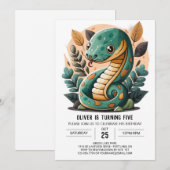 Bewerkbare Snake Verjaardag Kaart (Voorkant / Achterkant)