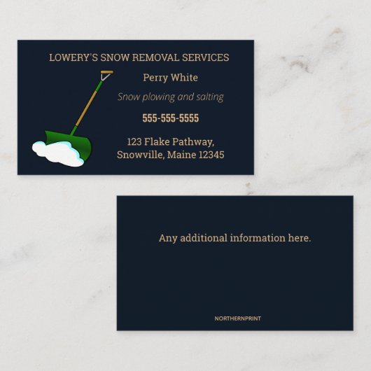 Bewerkbare sneeuwverwijdering visitekaartje (Voorkant / Achterkant)