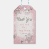 Bewerkbare sneeuwvlok Bedankt Labels voor Baby Gir Cadeaulabel (Voorkant)