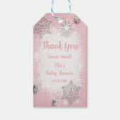 Bewerkbare sneeuwvlok Bedankt Labels voor Baby Gir Cadeaulabel (Voorkant)