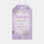 Bewerkbare sneeuwvlok Bedankt Labels voor Baby Gir Cadeaulabel (Voorkant)