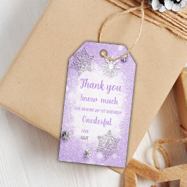 Bewerkbare Sneeuwvlok Favoriet Tags voor Baby Girl Cadeaulabel