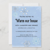 Bewerkbare Sneeuwvlokken Huis Warming Uitnodiging (Voorkant)