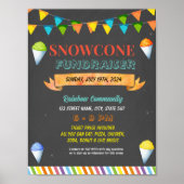 Bewerkbare Snowcone Fundraiser Flyer Poster (Voorkant)