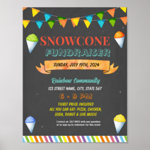 Bewerkbare Snowcone Fundraiser Flyer Poster