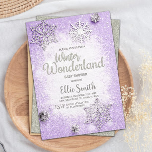 Bewerkbare Snowflake Theme Kaart voor Meisje Baby 