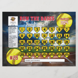 Bewerkbare Softball Kalender Fundraiser Flyer Invi Kaart