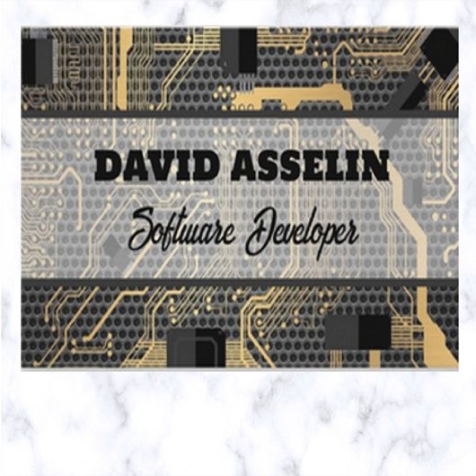 Bewerkbare software ontwikkelaar printplaat visitekaartje