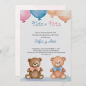 Bewerkbare Spaanse Teddybeer Geslacht Onthullen Kaart (Voorkant / Achterkant)