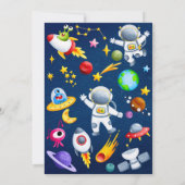Bewerkbare Space Party uitnodiging (Achterkant)