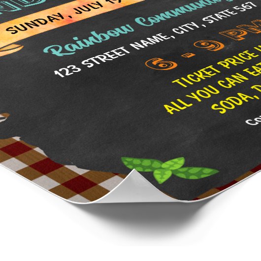 Bewerkbare Spaghetti fundraiser flyer Poster (Hoek)