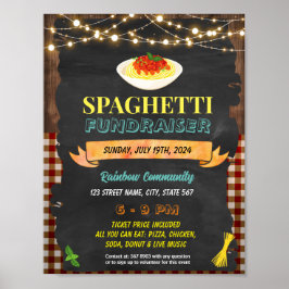 Bewerkbare Spaghetti fundraiser flyer Poster