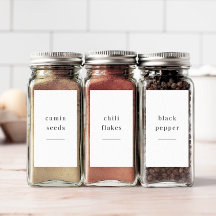 Bewerkbare Spice Jar Pantry 1.2x2.2 inch Label Set