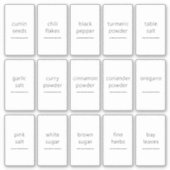 Bewerkbare Spice Jar Pantry 1.2x2.2 inch Label Set (Voorkant)