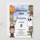 Bewerkbare Spooky Party Kaart (Voorkant)
