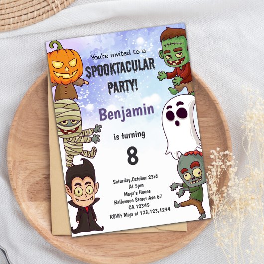Bewerkbare Spooky Party Kaart