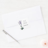 Bewerkbare Sporen van Lavendel Vierkante Sticker (Envelop)