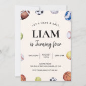 Bewerkbare sport thema verjaardag uitnodiging, man kaart (Voorkant)