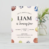 Bewerkbare sport thema verjaardag uitnodiging, man kaart (Staand voorkant)