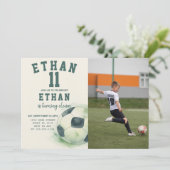 Bewerkbare Sportfeest Sjabloon met foto Kaart (Staand voorkant)