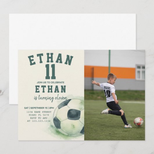 Bewerkbare Sportfeest Sjabloon met foto Kaart (Voorkant / Achterkant)