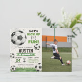 Bewerkbare sportparty-uitnodiging voor jongens en  kaart (Staand voorkant)