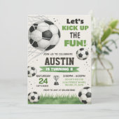 Bewerkbare sportparty-uitnodiging voor jongens en  kaart (Staand voorkant)