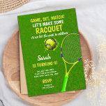 Bewerkbare sportparty-uitnodiging voor kinderen kaart<br><div class="desc">Serveer verjaardagsplezier met deze energieke Game Set Match Tennis Verjaardag Uitnodiging! Met een gedurfde lay-out van de tennisbaan, rackets en levendige ontwerpelementen is deze bewerkbare uitnodiging perfect voor jonge tennisliefhebbers die klaar zijn om te vieren met een themafeest met een wedstrijddag. Pas eenvoudig aan met de naam, leeftijd, datum, tijd,...</div>