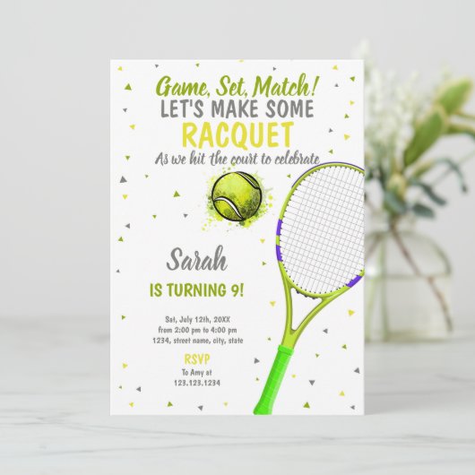 Bewerkbare sportparty-uitnodiging voor kinderen of kaart (Staand voorkant)