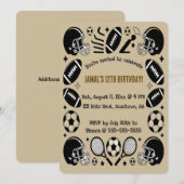 Bewerkbare sportuitrusting Verjaardag Kaart (Voorkant / Achterkant)