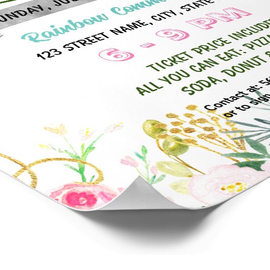 Bewerkbare Spring Fling Flyer Sjabloon Poster (Hoek)