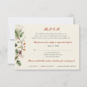 Bewerkbare Spring Wreath RSVP-kaart RSVP Kaartje