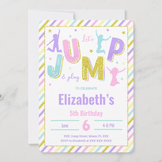 Bewerkbare sprong uitnodiging (Voorkant)