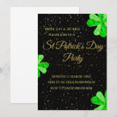 Bewerkbare St. Patrick's Day-feestuitnodiging, Tem Kaart (Voorkant / Achterkant)