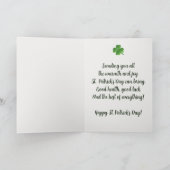 Bewerkbare St Patrick's Day-groet Kaart (Binnen)
