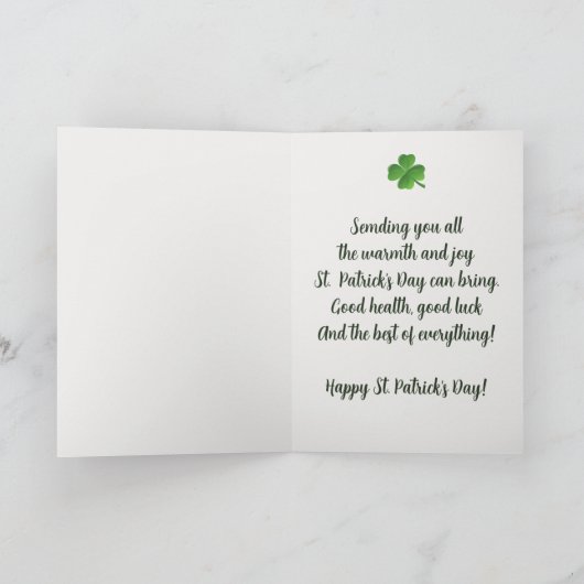 Bewerkbare St Patrick's Day-groet Kaart (Binnen)