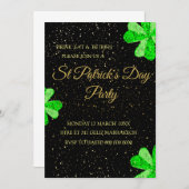 Bewerkbare St Patrick's Day Party uitnodiging, Tem Kaart (Voorkant / Achterkant)