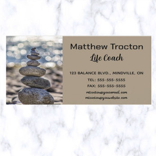 Bewerkbare Stacked Stones Life Coach Visitekaartje
