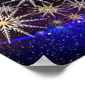 Bewerkbare stadboom verlichting viering poster (Hoek)