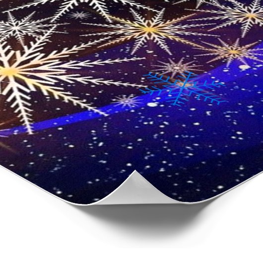 Bewerkbare stadboom verlichting viering poster (Hoek)