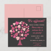 Bewerkbare stamboom van harten adoptie uitnodiging briefkaart (Voorkant / Achterkant)