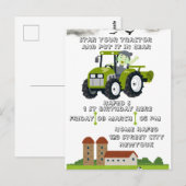 Bewerkbare Start Uw Tractor 1e Verjaardag Geanimee Briefkaart (Voorkant / Achterkant)