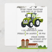 Bewerkbare Start Uw Tractor 1e Verjaardag Geanimee Save The Date (Voorkant / Achterkant)