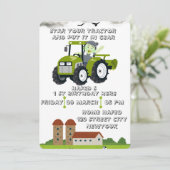 Bewerkbare Start Uw Tractor 1e Verjaardag Geanimee Save The Date (Staand voorkant)