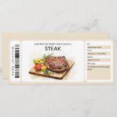 Bewerkbare Steak Gift Voucher Sjabloon Kaart (Voorkant / Achterkant)