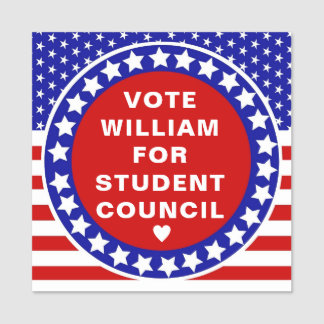 Bewerkbare "Stem" voor Class President met America Naamplaatje