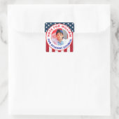 Bewerkbare "Stem" voor Class President met America Vierkante Sticker (Tas)