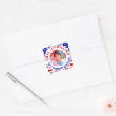 Bewerkbare "Stem" voor Class President met America Vierkante Sticker (Envelop)