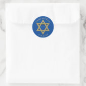Bewerkbare ster van David Mazel Tov Trouwgunst Ronde Sticker (Tas)